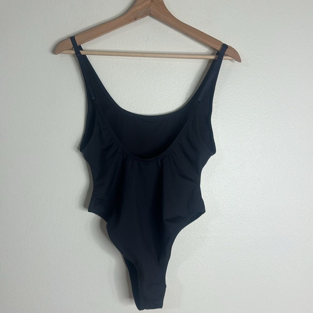 Black Scoop Neck One-Piece Swimsuit - Women's Swim - Picture 7 of 11